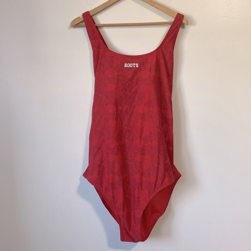Roots Red Racerback One-Piece Swimsuit size 16 - Picture 3 of 9